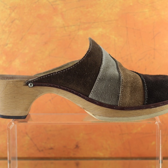 Vintage Suede and Wood Clogs - Picture 6 of 16